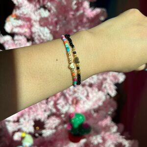Beaded heart bracelets - set of 2 | Y